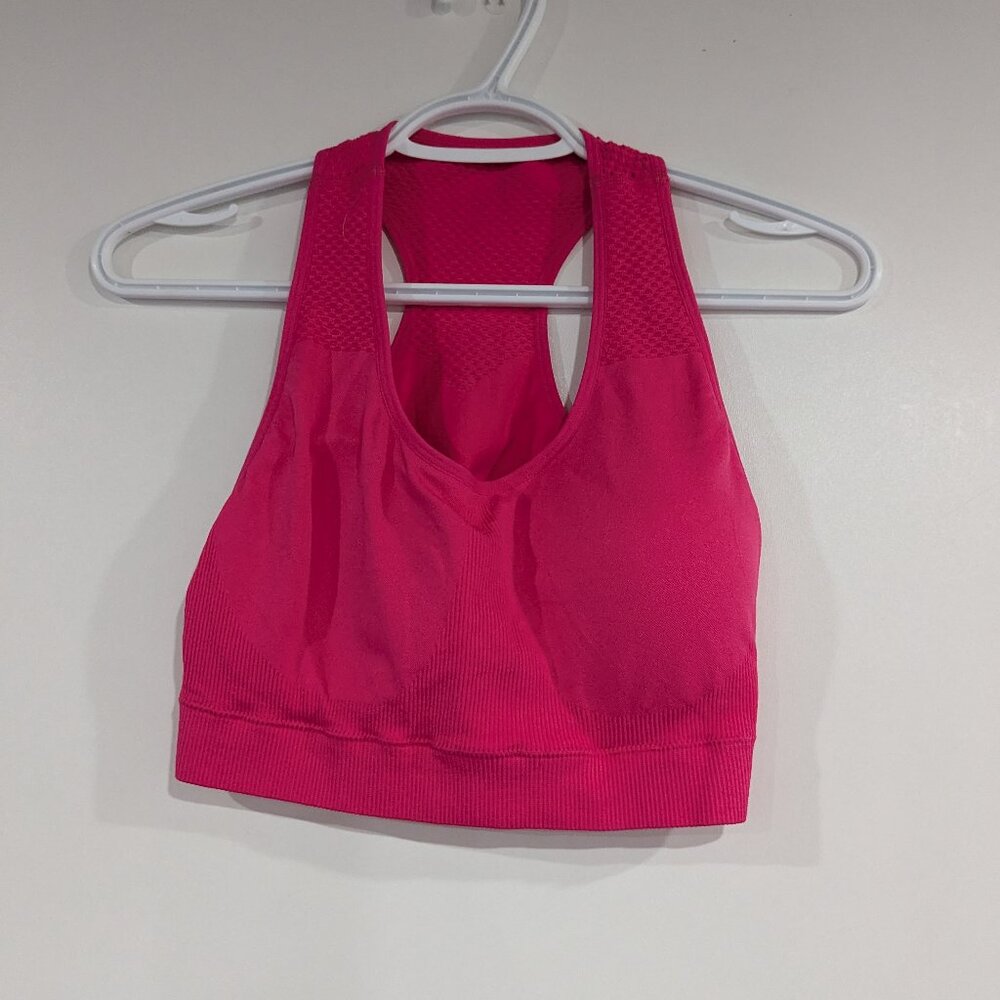 RBX Mesh Back Sports Bra Bright Fuchsia Pink Size Large